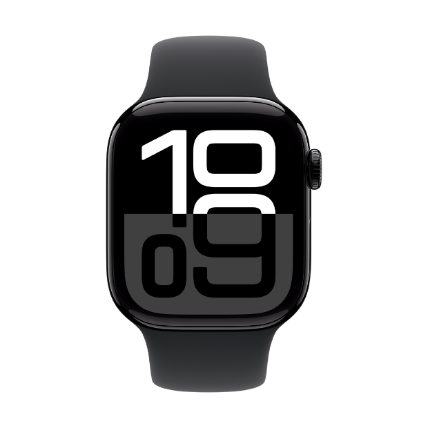 Apple Watch Series 10  Cellular 46mm  Jet Black Aluminum Case with Black Sport Band S/M
