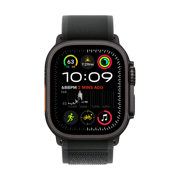 Смартчасовници-Apple Watch Ultra 2  Cellular 49mm  Black Titanium Case with Black Trail Loop - M/L-i1