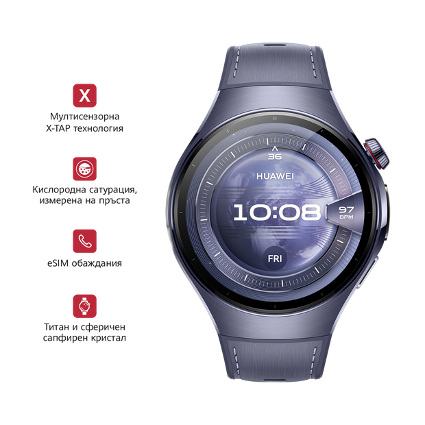 Смартчасовници-Huawei Watch 5 46mm Cosmic Purple-i1