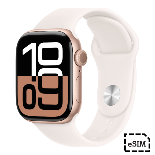 Смартчасовници-Apple Watch Series 10  Cellular 42mm Rose Gold Aluminum Case with Light Blush Sport Band S/M-i0