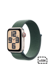 Apple Watch SE Cellular 40mm Starlight Aluminium Case with Lake Green Sport Loop Band