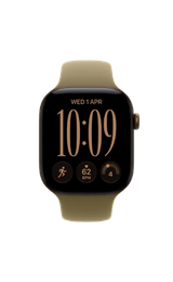 Apple Watch Series 12 GPS + Cellular 46mm Dark Bronze Aluminum Case with Olive Sport Band - M/L