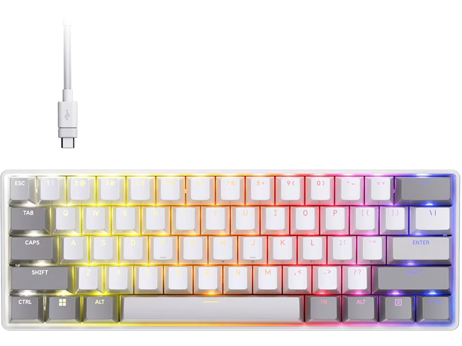 Corsair CLIPPER PRO MINI 60 Hall Effect Gaming Keyboard, White