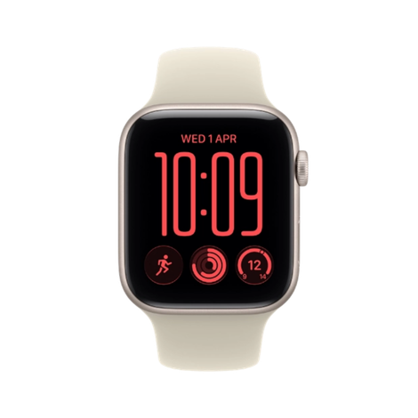Apple Watch SE 3 GPS + Cellular 44mm Starlight Aluminum Case with Sand Sport Band - M/L