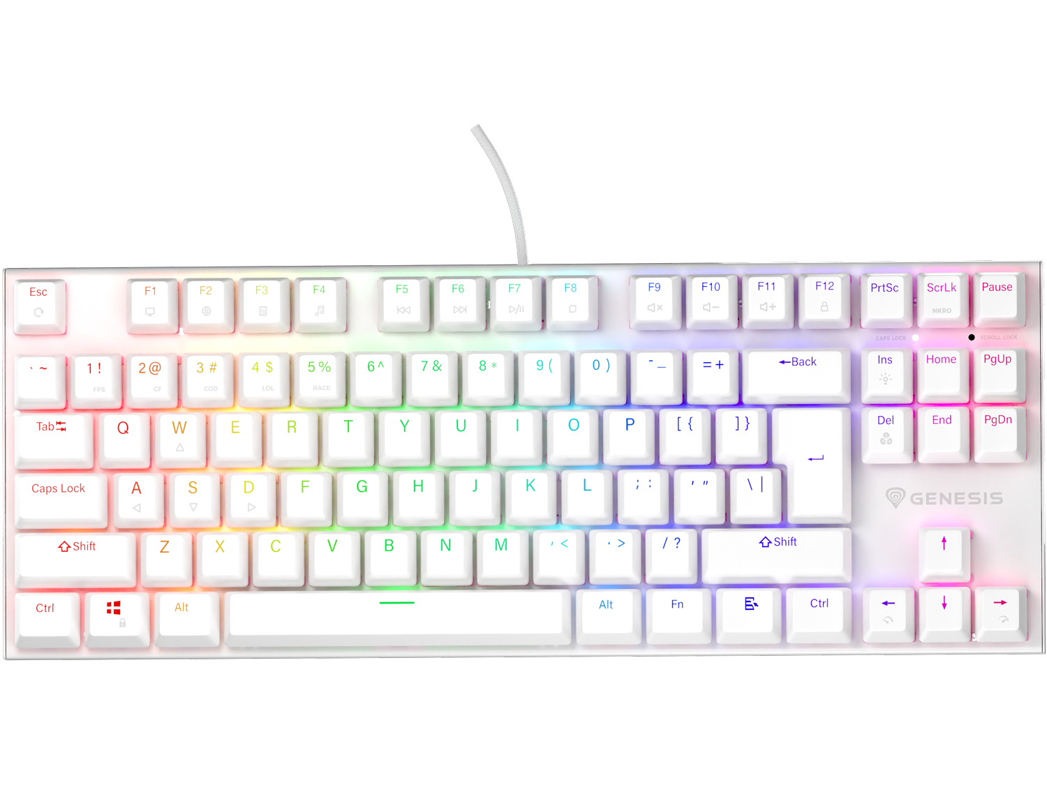 Genesis Thor 303 TKL RGB, Silent, White
