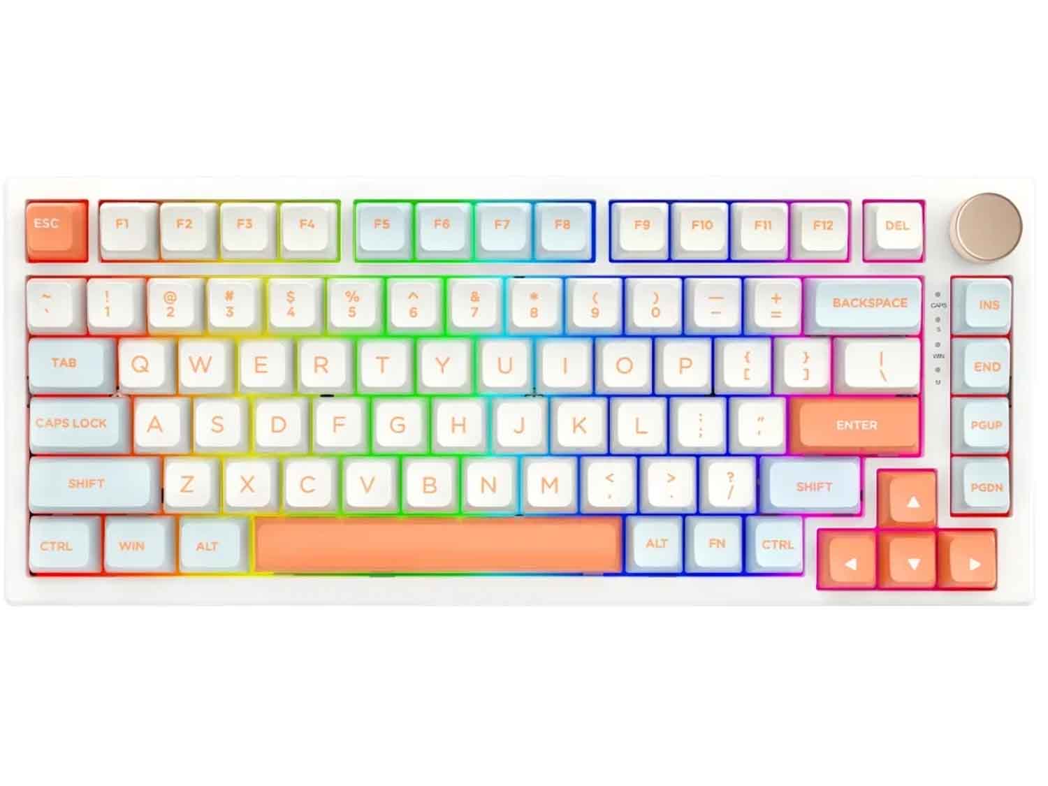 VGN N75 Wired Mechanical Keyboard, Jelly Orange, Power Purple суич