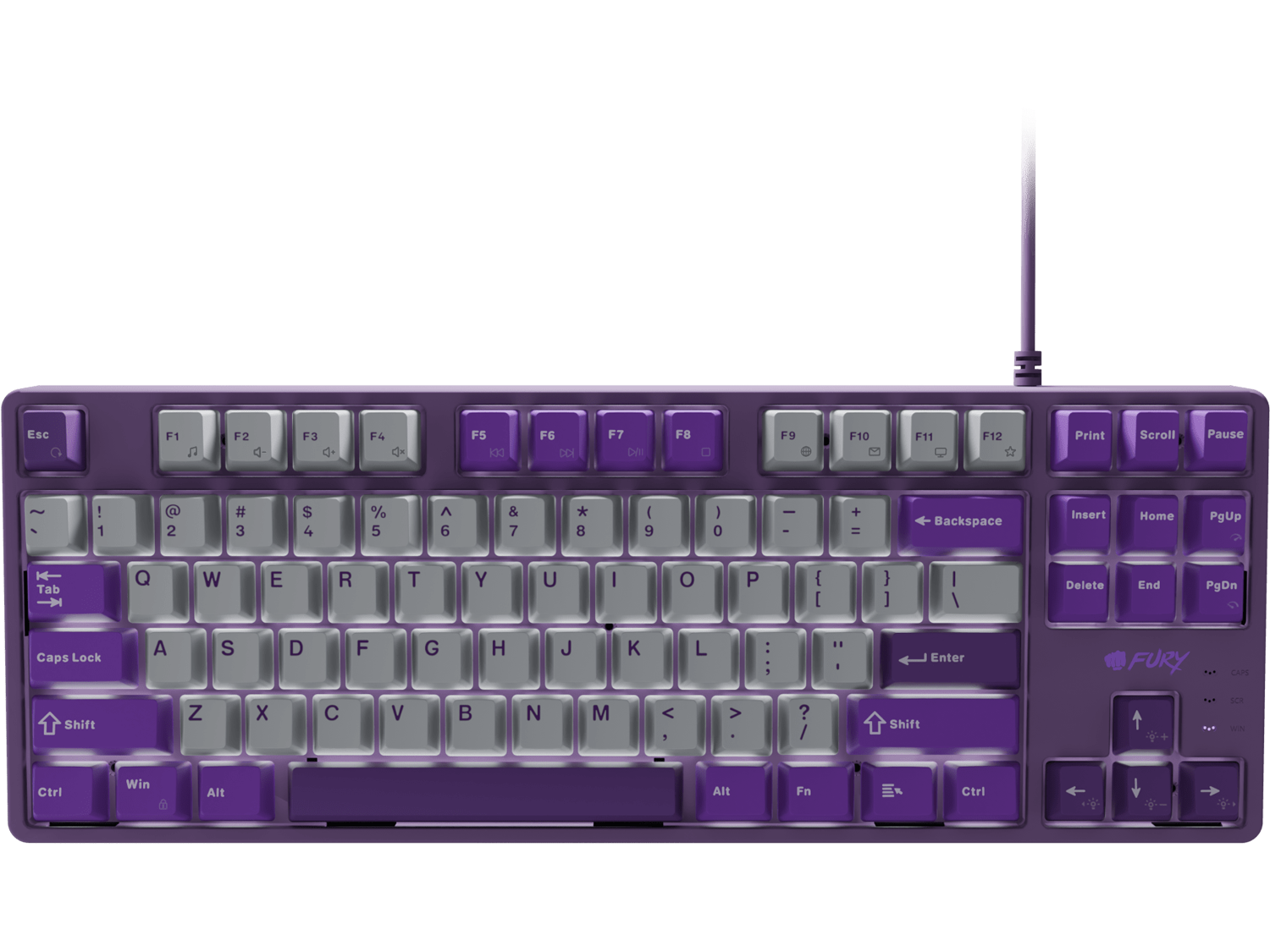 Fury Kanabo K2, US layout, White backlight, Grey-Violet