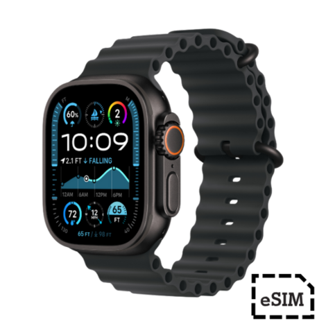 Watch Ultra 2 Cellular 49mm  Black Titanium Case with Black Ocean Band