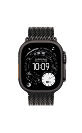 Apple Watch Ultra 3 Cellular 49mm Black Titanium Case with Black Titanium Milanese Loop - Large