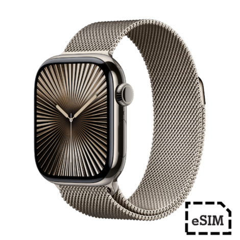 Watch Series 10 Cellular 42mm Natural Case with Natural Milanese Band