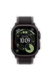 Apple Watch Ultra 3 Cellular 49mm Black Titanium Case with Black/Charcoal Trail Loop - M/L