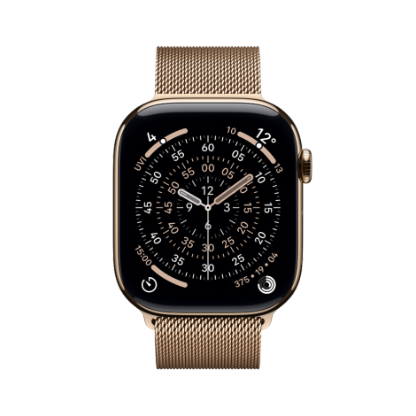 Watch Series 11 Cellular 42mm Gold Titanium Case with Gold Milanese Loop