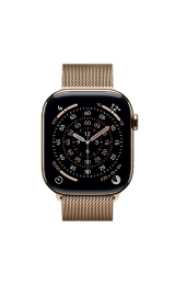 Apple Watch Series 11 Cellular 42mm Gold Titanium Case with Gold Milanese Loop
